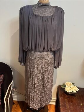 Vintage Wayne Clark silk and jaquard dress